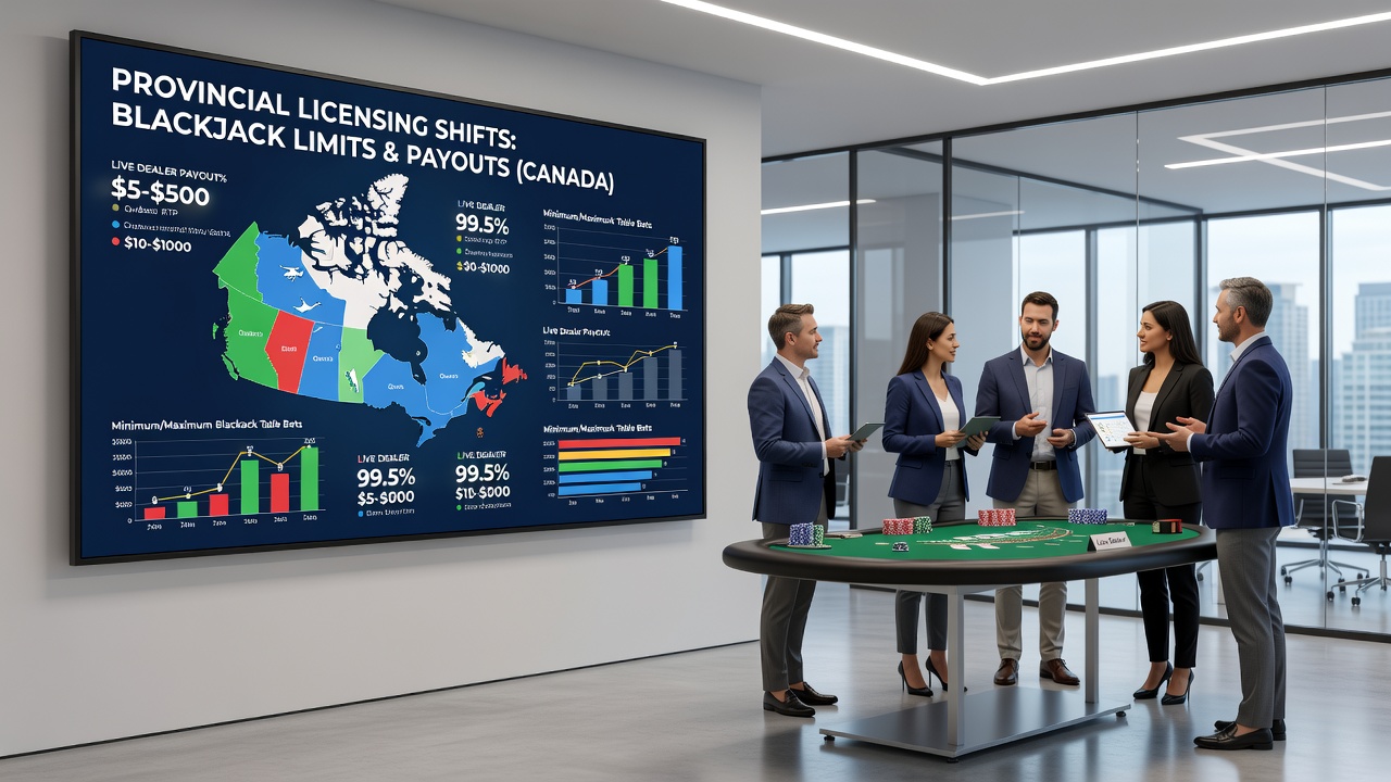 Live dealer blackjack interface displaying payout ratios on Canadian platforms